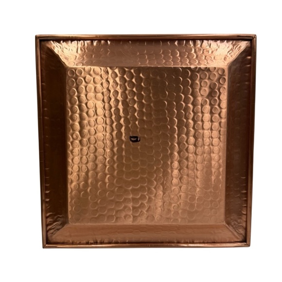 CRATE & BARREL Square Hammered Copper Tray - Picture 5 of 5